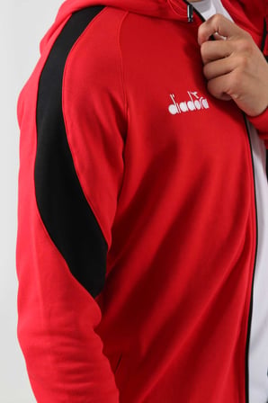 Diadora Satürn Kamp Eşofmanı Kapşonlu Tek Üst Kırmızı