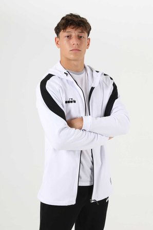 Diadora Satürn Kamp Eşofmanı Kapşonlu Tek Üst Beyaz