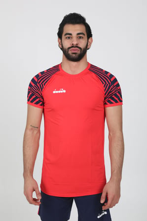 Diadora Derby Tişört Kırmızı Lacivert