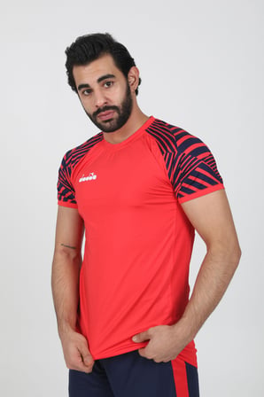 Diadora Derby Tişört Kırmızı Lacivert