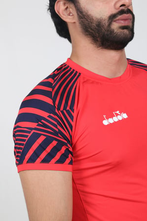 Diadora Derby Tişört Kırmızı Lacivert