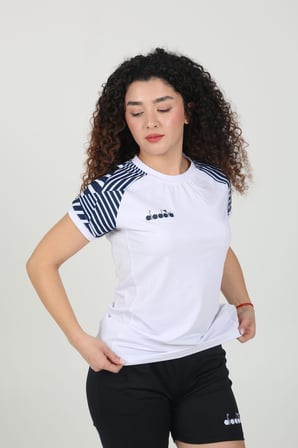 Diadora Bahia Kadın Tişört Beyaz Lacivert