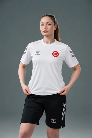 Hummel Armin Milli Takım Pamuklu Antrenman Tişört Beyaz