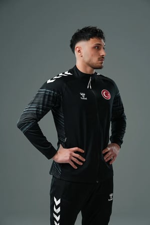Hummel Milli Takım Line Kamp Eşofman Üstü Siyah
