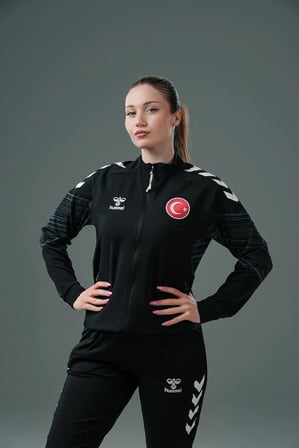 Hummel Milli Takım Line Kamp Eşofman Üstü Siyah