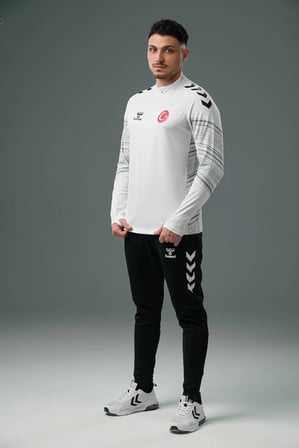 Hummel Milli Takım Line Antrenman Eşofman Üstü Beyaz