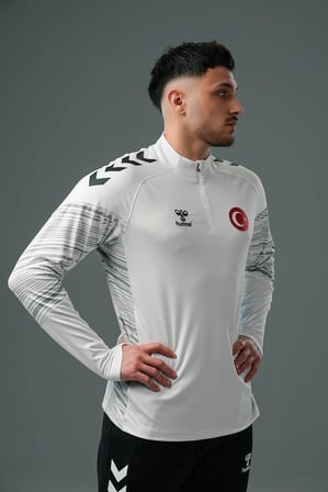 Hummel Milli Takım Line Antrenman Eşofman Üstü Beyaz