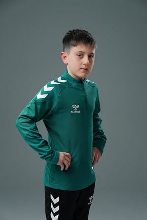 Hummel Line Antrenman Eşofman Üstü Yeşil Çocuk