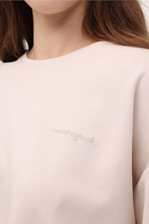 WL GOLD 16SS122 4FX Kadın Bej Sweatshirt - 101610669