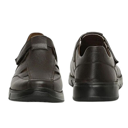 Polaris 107409 4FX Kahve Erkek Comfort Deri Sandalet