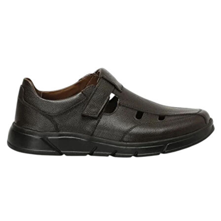 Polaris 107409 4FX Kahve Erkek Comfort Deri Sandalet