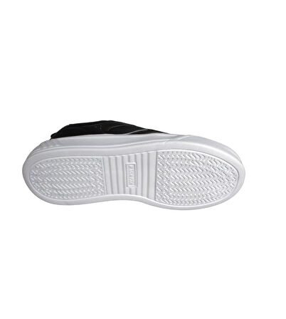 KİNETİX Kadın Siyah Pembe Cilt Kalın Taban Sneaker Spor Ayakkabı