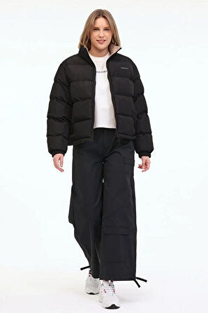 WL ELISA 2GF724 3PR Çift Taraflı Siyah Kadın Mont