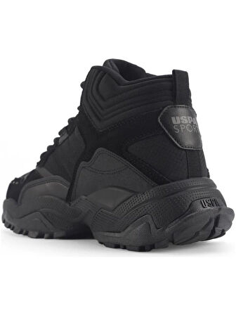 U.S.POLO ASSN YOTA HI 4PR SİYAH SİYAH COMFORT CASUAL ANATOMİK SPOR AYAKKABISI