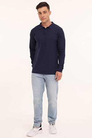 MB SN329 UKOL POLO 4PR Lacivert Erkek Uzun Kol T-Shirt