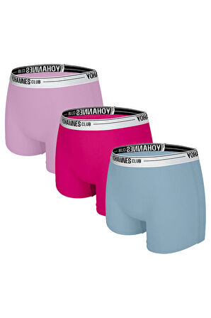 Yohannes Club, Kız Çocuk, Pamuklu Boyshort(boxer), 3'lü Paket, Karışık Renkli