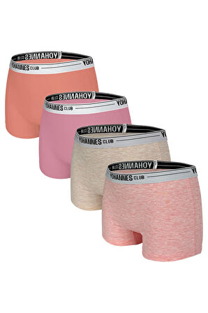 Yohannes Club, Kız Çocuk, Pamuklu Boyshort(boxer), 4'lü Paket, Karışık Renkli