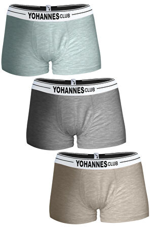 Yohannes Club, Erkek Çocuk, Pamuklu Boxer, 3'lü Paket, Çok Renkli