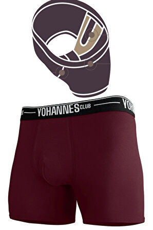 Yohannes Club, Erkek Özel Bölmeli Pamuklu Boxer, Renk Seçenekli, Tekli Paket