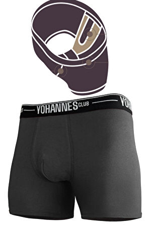 Yohannes Club, Erkek Özel Bölmeli Pamuklu Boxer, Renk Seçenekli, Tekli Paket
