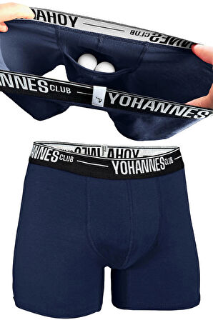 Yohannes Club, Erkek Özel Keseli Pamuklu Boxer, Renk Seçenekli, Tekli Paket