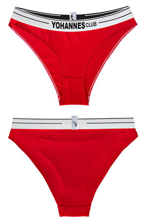 Yohannes Club, Kadın Pamuklu İç Çamaşırı Takımı, Renk Seçenekli, (Bralet-Kemerli Bikini Slip)