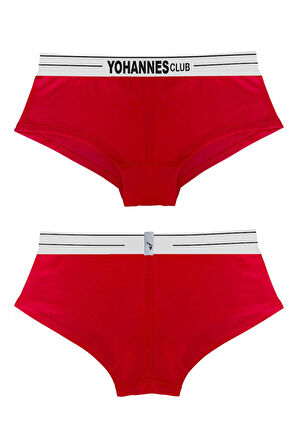 Yohannes Club, Kadın Pamuklu İç Çamaşırı Takımı, Renk Seçenekli, (Üçgen Sütyen-Kemerli Boyshort-Boxer Külot)