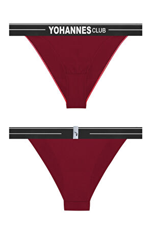 Yohannes Club, Kadın Pamuklu İç Çamaşırı Takımı, Renk Seçenekli, (Üçgen Sütyen-Kemerli Brazilian Külot)