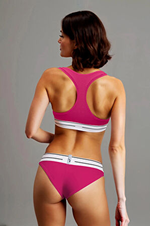 Yohannes Club, Kadın Pamuklu İç Çamaşırı Takımı, Renk Seçenekli, (Büstiyer-Kemerli Brazilian Külot)