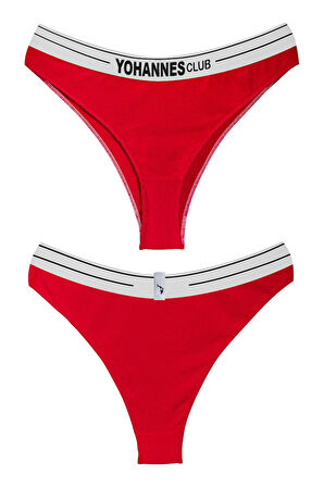 Yohannes Club, Kadın Pamuklu İç Çamaşırı Takımı, Renk Seçenekli, (Büstiyer-Kemerli Brazilian Külot)