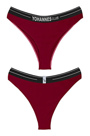 Yohannes Club, Kadın Pamuklu İç Çamaşırı Takımı, Renk Seçenekli, (Büstiyer-Kemerli Brazilian Külot)