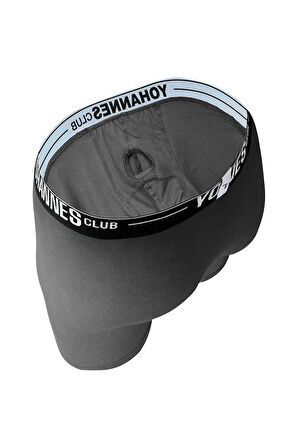 Yohannes Club, Erkek Özel Anatomik Pamuklu Boxer, Renk Seçenekli, 3'lü Paket, 3 adet Antrasit