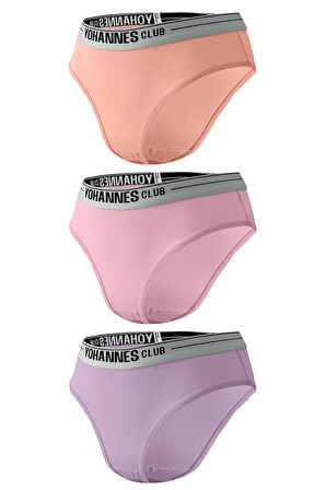 Yohannes Club, Kız Çocuk, Pamuklu Slip&Atlet, Alt-Üst,  3 Çift Takım, Karışık Renkli