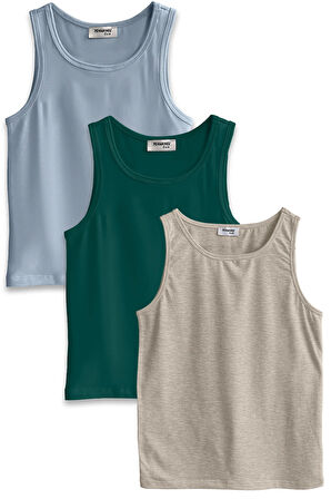 Yohannes Club, Erkek Çocuk, Pamuklu Slip&Atlet, Alt-Üst,  3 Çift Takım, Çok Renkli