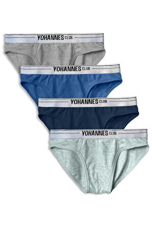 Yohannes Club, Erkek Çocuk, Pamuklu Slip&Atlet, Alt-Üst,  4 Çift Takım, Çok Renkli