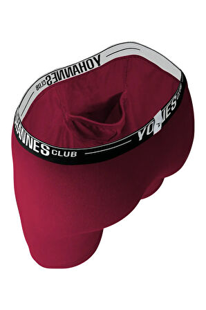 Yohannes Club, Erkek Özel Keseli Pamuklu Boxer, Renk Seçenekli,  3'lü Paket, (Bordo,Yeşil,Mavi)