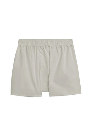 Erkek Pamuklu Poplin Boxer, Tekli Paket, Kırık Beyaz,  % 100 Pamuklu Poplin Kumaş
