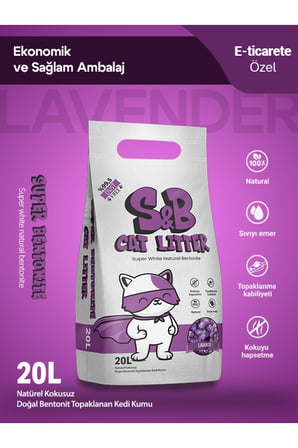 S&B Super Bentonite 20 Litre Lavantalı Topaklaşan Kedi Kumu
