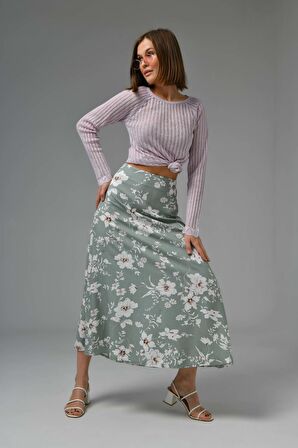 Mint Midi Dokuma Etek