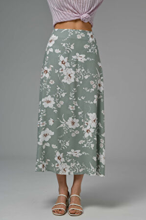 Mint Midi Dokuma Etek