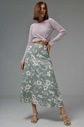 Mint Midi Dokuma Etek