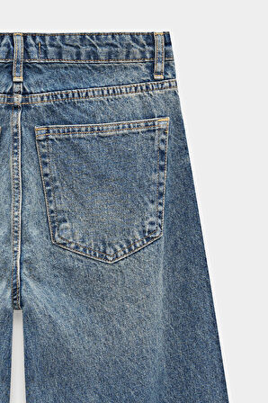 Mavi - 36 Kadın Yüksek Bel Wide Leg Bol Paça Jean Pantolon - '90 Vintage