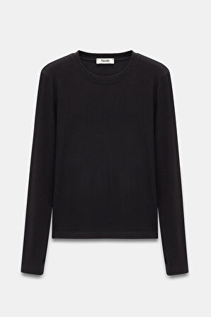 Çok Renkli - L Kadın Bisiklet Yaka Parmak Geçmeli Uzun Kollu Body/Bluz - 4'lü Paket