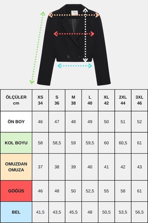 Koyu Lacivert Kadın Regular Fit Kruvaze Kapama Dokuma Crop Blazer Ceket -Şık & Spor