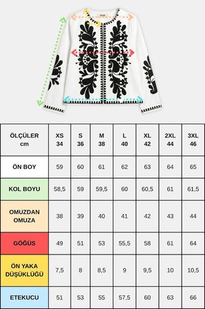 Ekru Kadın Oversize Bisiklet Yaka Önü Açık Nakışlı İnce Gabardin Ceket