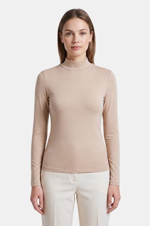 Ten Kadın Yarım Balıkçı Yaka Uzun Kollu Body/Bluz