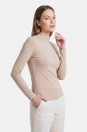 Ten Kadın Yarım Balıkçı Yaka Uzun Kollu Body/Bluz