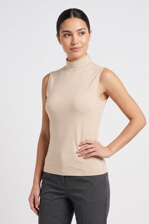 Ten Kadın Kolsuz Yarım Balıkçı Yaka Body/Bluz