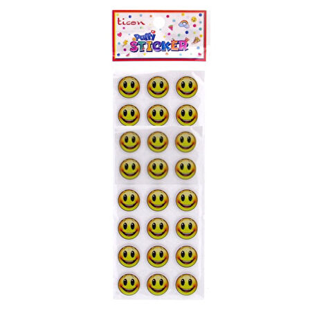Ticon Puffy Sticker Gülen Yüz - 6 adet