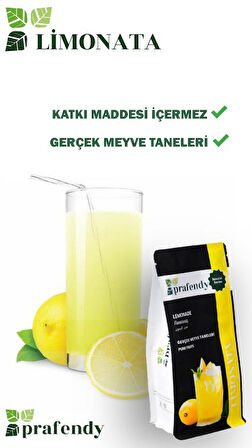 PRAFENDY TOPTAN LİMONATA TOZ GERÇEK MEYVE TANELİ 250 Gr x 24 Ad.